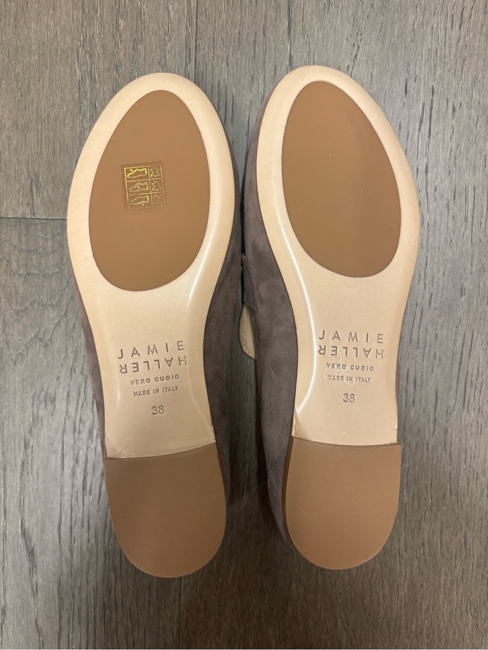 NWT JAMIE HALLER-Suede Taupe Penny Loafer (38) - Picture 3 of 7